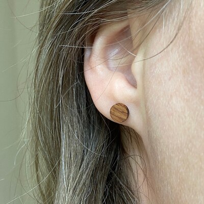 Mens wood stud earrings Clearance