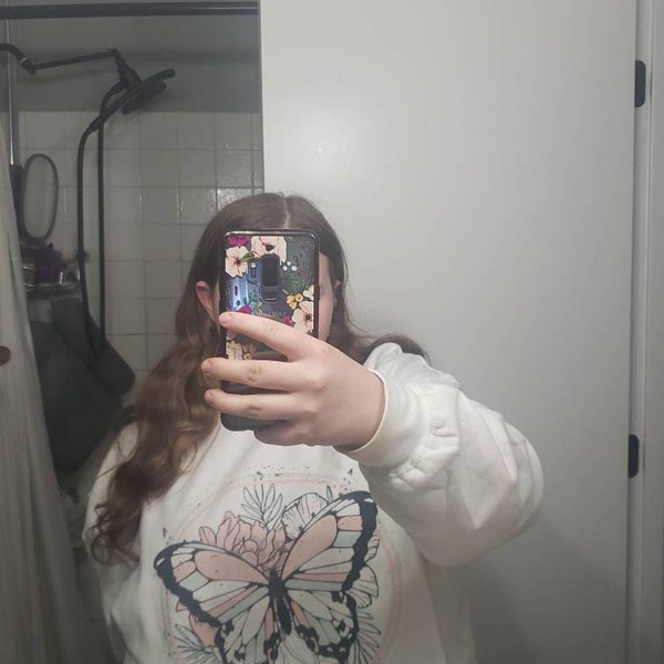 Full Swarovski Butterfly Fleece Hoodie Sweatshirt