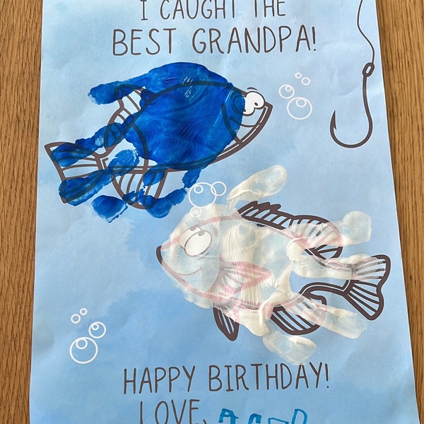 Fishing Birthday Card For Grandpa Handprint Art Craft Custom Birthday fishing-birthday-card-for-grandpa-handprint-art-craft-custom-birthday