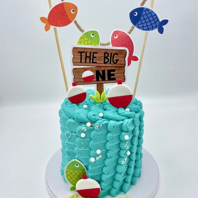 Fishing Cake Toppers, Printable Cake Toppers, the Big One Cake Topper ...