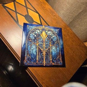 Art Nouveau | Art Deco | Ornate 1920s Style Design (#120), on a Glossy Ceramic Decorative Tile, Free Shipping to USA