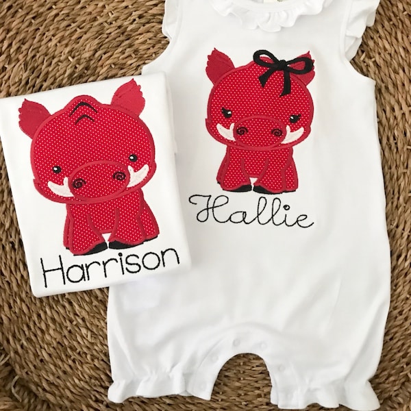 Applique Razorback Applique and Embroidery Originals Digital Design - 158 Razorback Hog ...