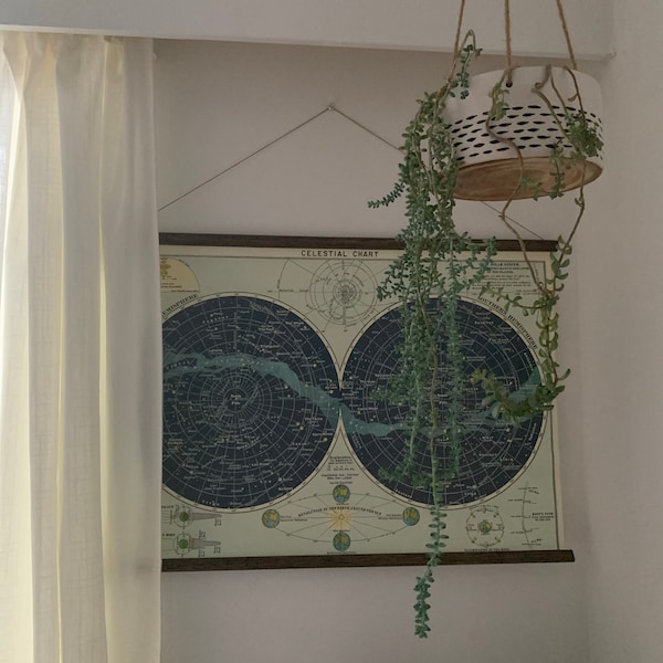 Celestial Vintage School Chart Poster With Tasmanian Oak Wooden Hangers ...