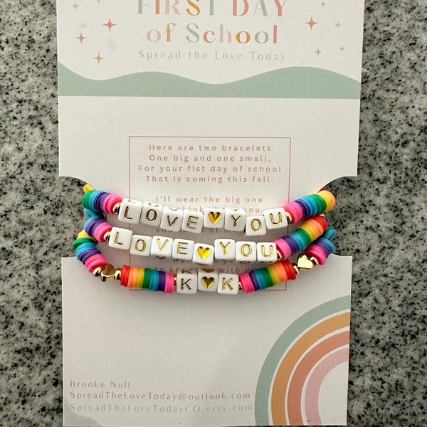 Mom and Me Bracelet Set Valentines Day I Love You Bracelet Mom and Mini ...