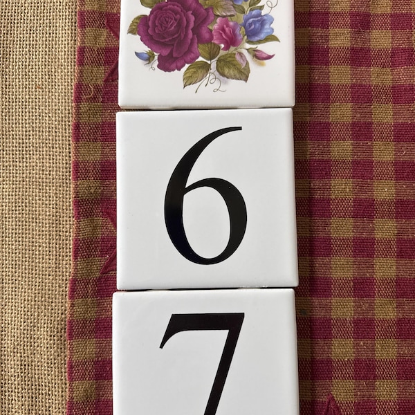 Small Tile Numbers 6 Dollars PER TILE, House Numbers, Ceramic Address Tiles, Number Tiles ...