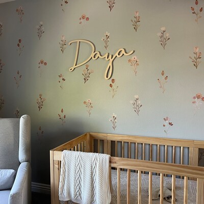 Flower Wall Decals Boho Nursery Decor, Watercolor Floral Wall Art ...