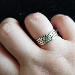 Stacking Ring stackable jewelry by Kathryn Riechert hammered ring line textured sterling silver ring