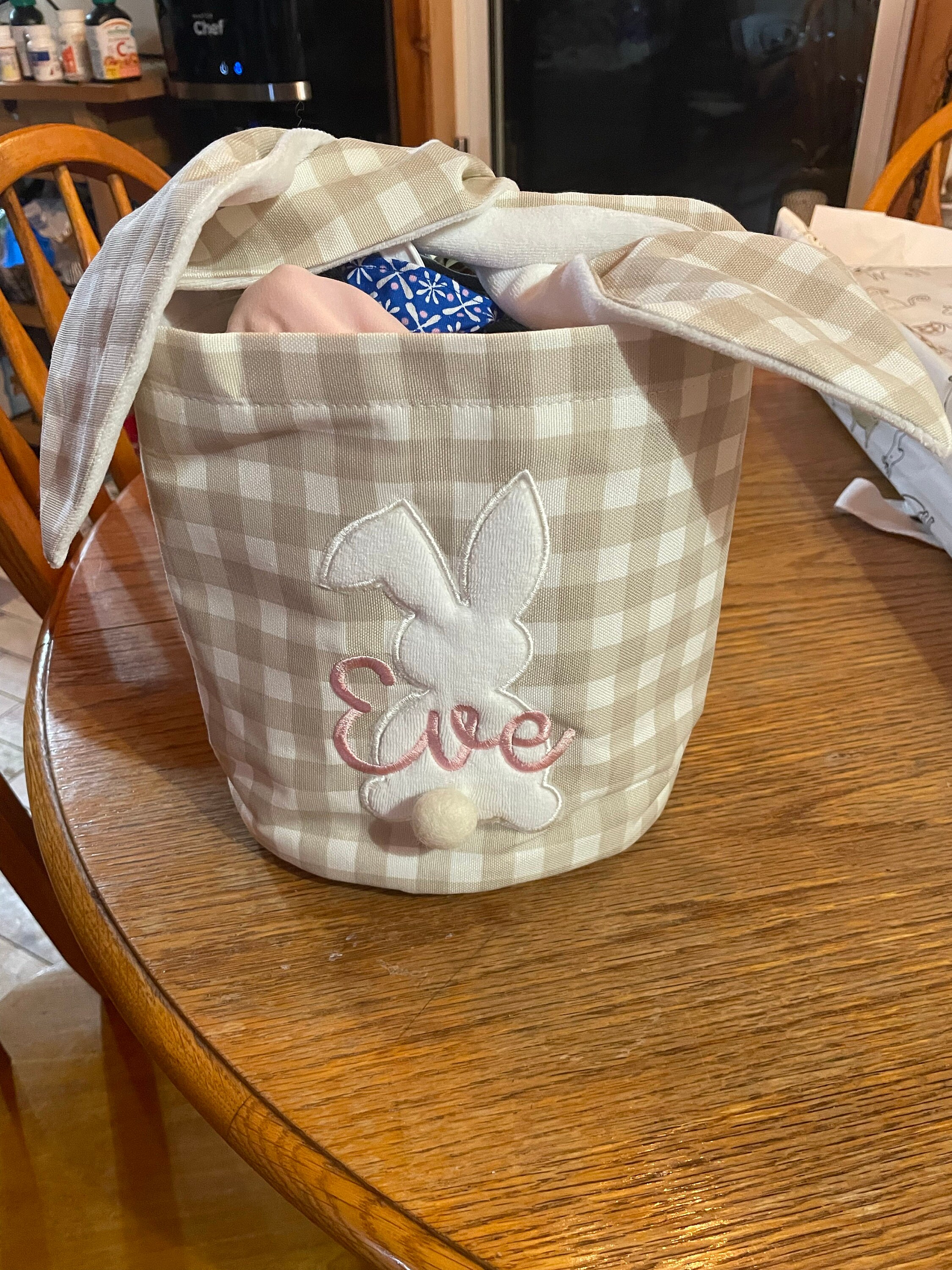Personalized Easter Basket. Custom Embroidered Easter Bunny. Kids Easter Basket. Baby Girl And Boy Basket. Egg Basket For Easter Activities.