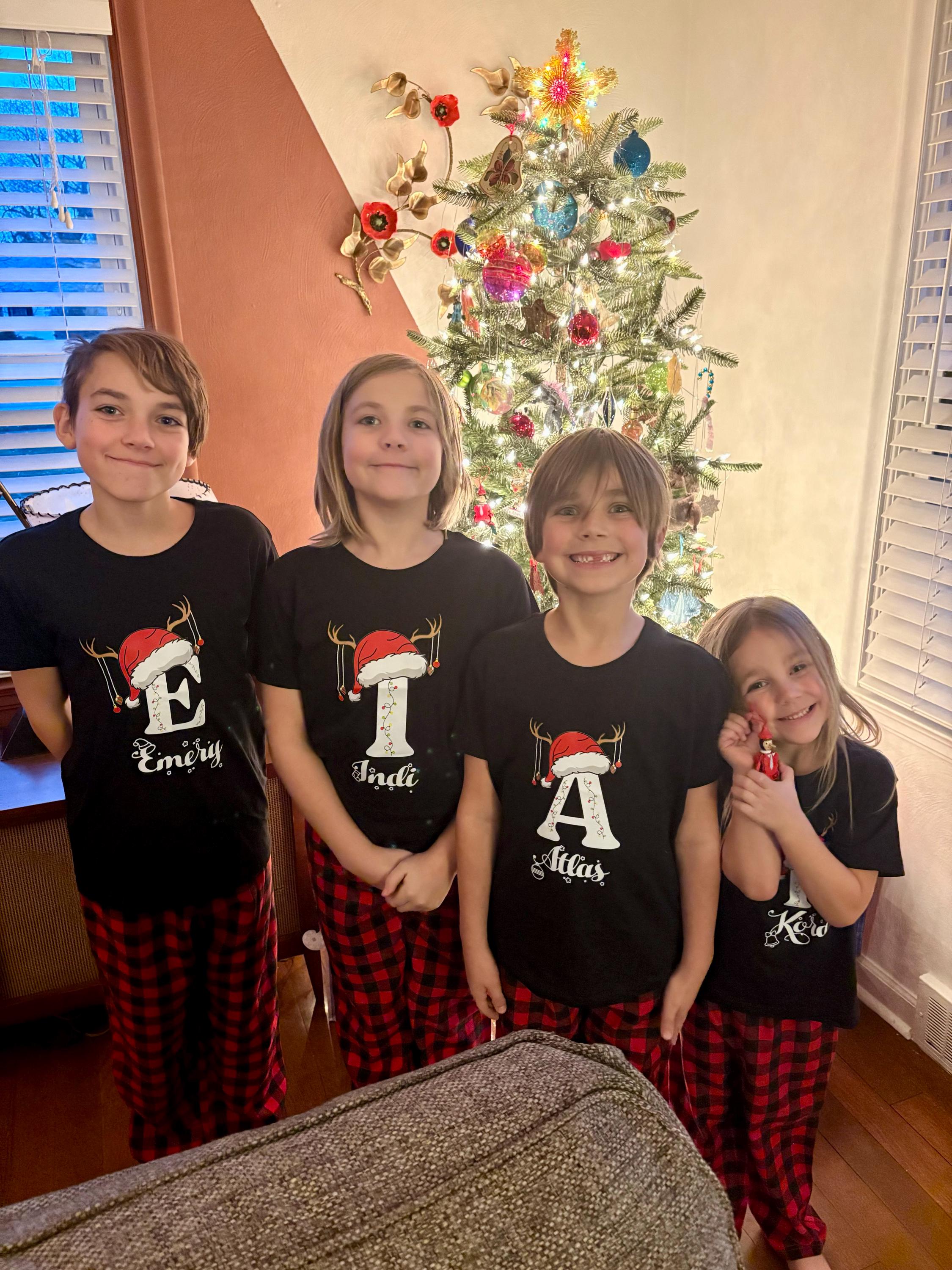 Monogrammed Family Christmas Shirt: Personalized Holiday T-Shirt