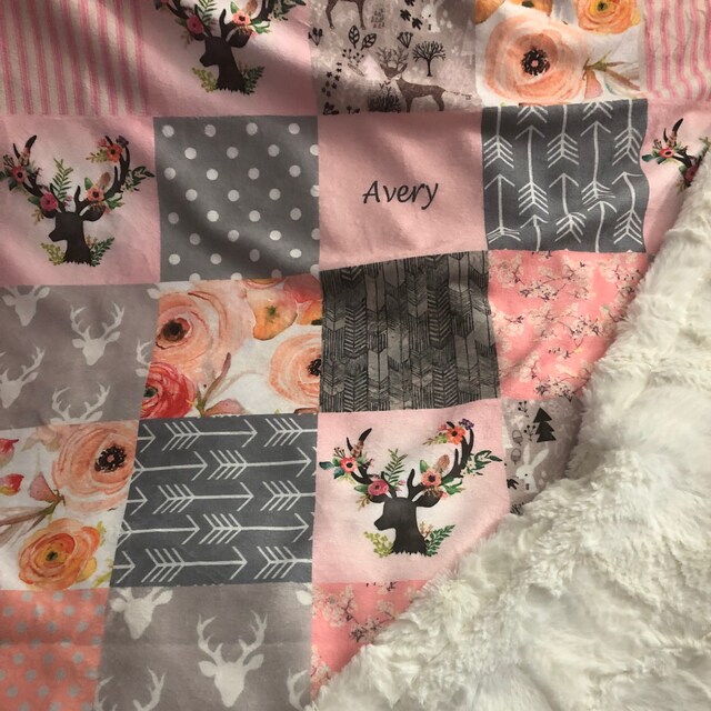 Baby blanket deer skin Minky blanket gender neutral blanket Etsy