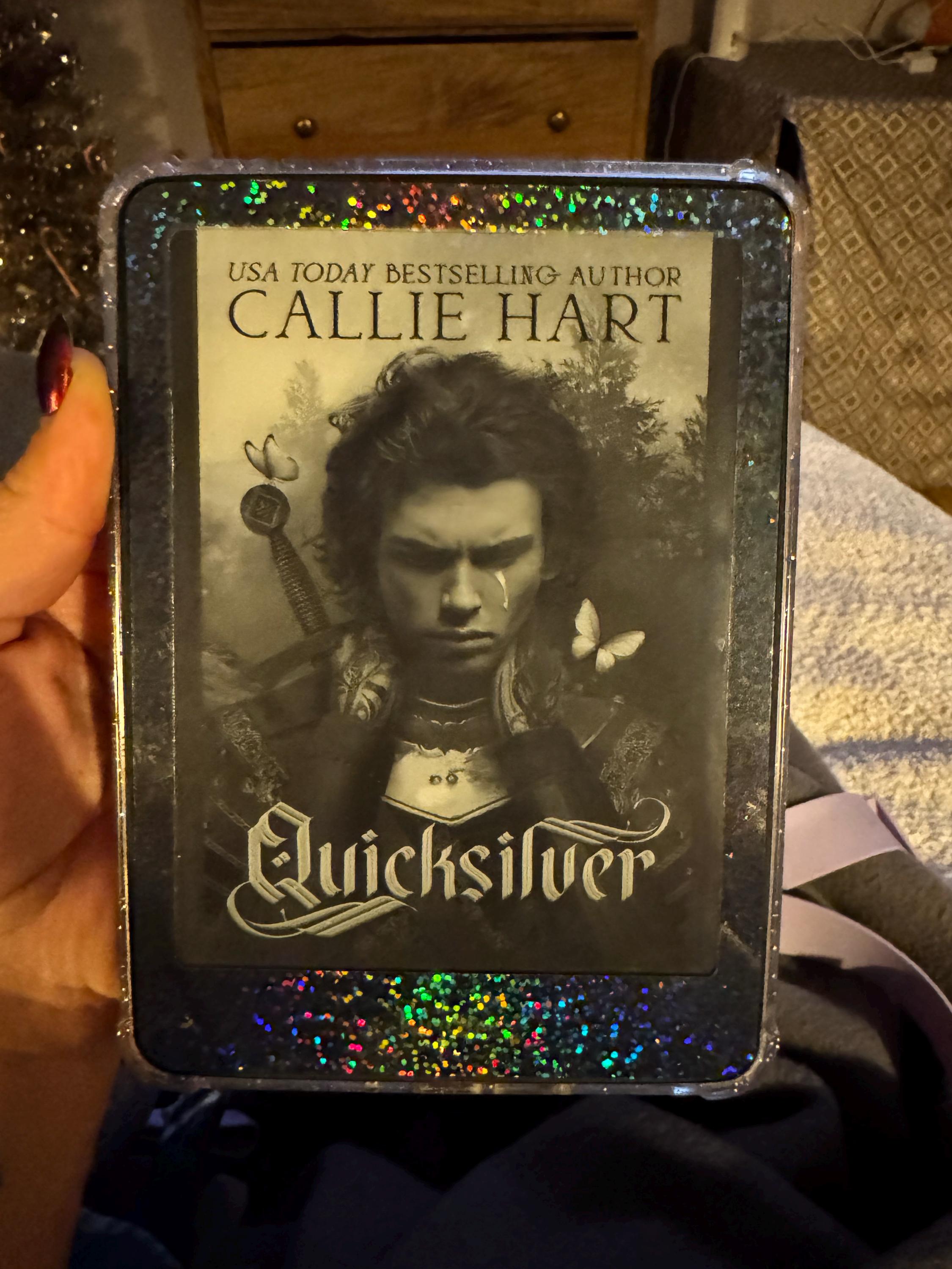 Holographic Sparkle E-Reader Skin, Removable Kindle Paperwhite, adhesive skin holographic kindle decal, sparkly kindle basic, kindle oasis