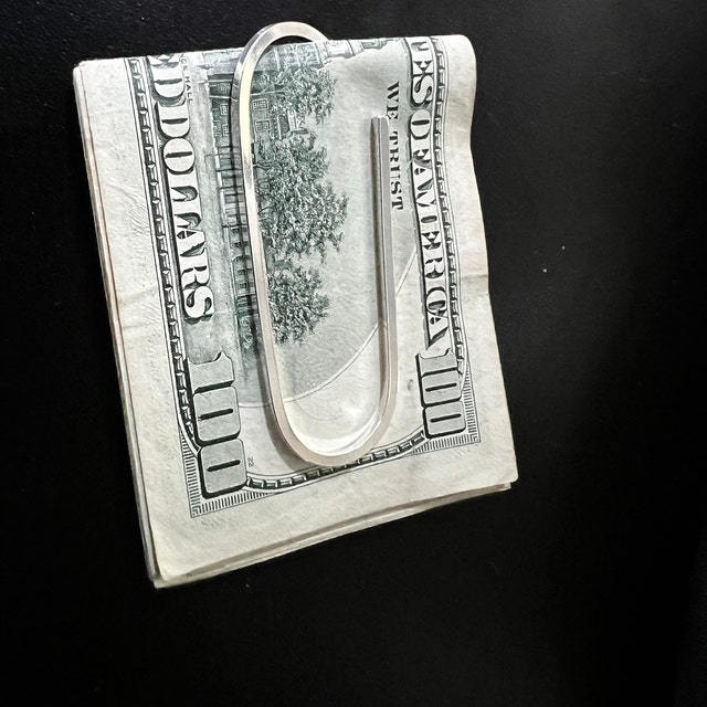 Paper Clip Money Clip - Hand Forged Sterling Silver Money