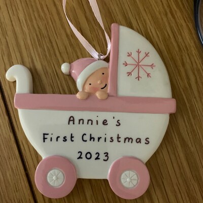 Personalised Christmas Decoration Santa 1st Xmas Gift Ornament - Etsy UK