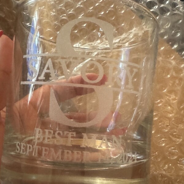 Groomsman 11oz Whiskey Glass, Engraved Old Fashion, Groomsmen Gift Idea ...
