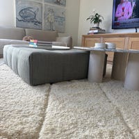Marokkanischer Pouf Aus Ziegenleder – Handgefertigt, Tabakbraun Mit Weißer Naht | Ø 53 Cm, Unbefüllt