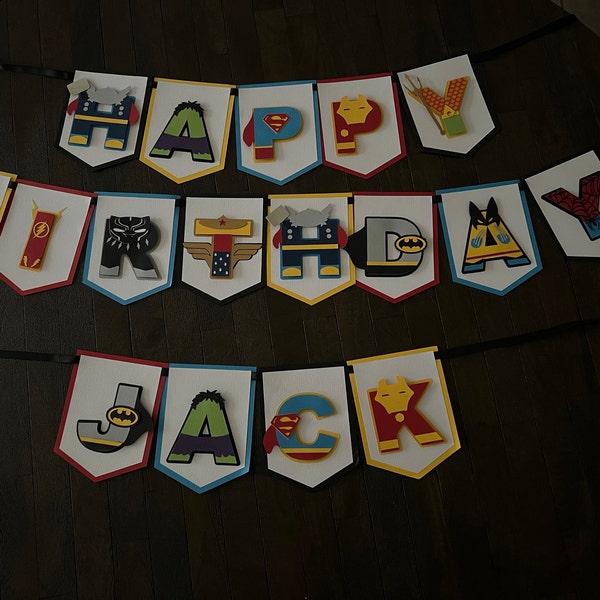 Superhero Birthday Banner, Avengers Birthday Banner, Xmen Birthday ...