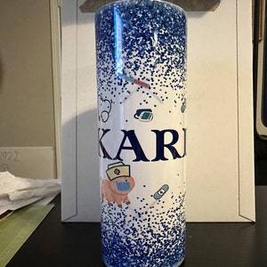 20 Oz Skinny Tumbler Blue Glitter Wrap Tapered Straight Template ...