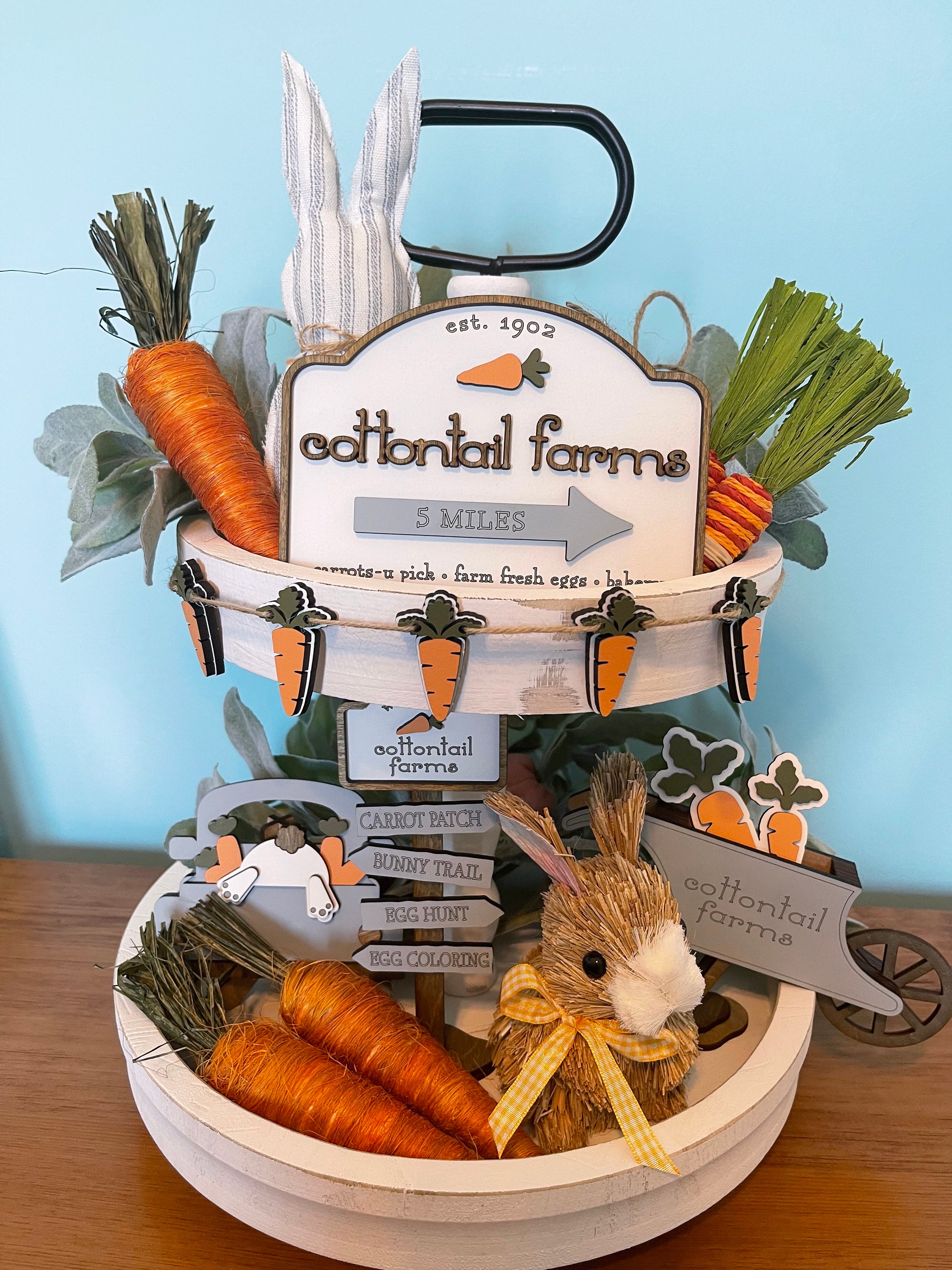 Easter Decor for Tiered Trays | Easter Tiered Tray Decor | Easter Tiered Tray | Easter Table Decor |  Easter Decor Farmhouse | Easter Decor