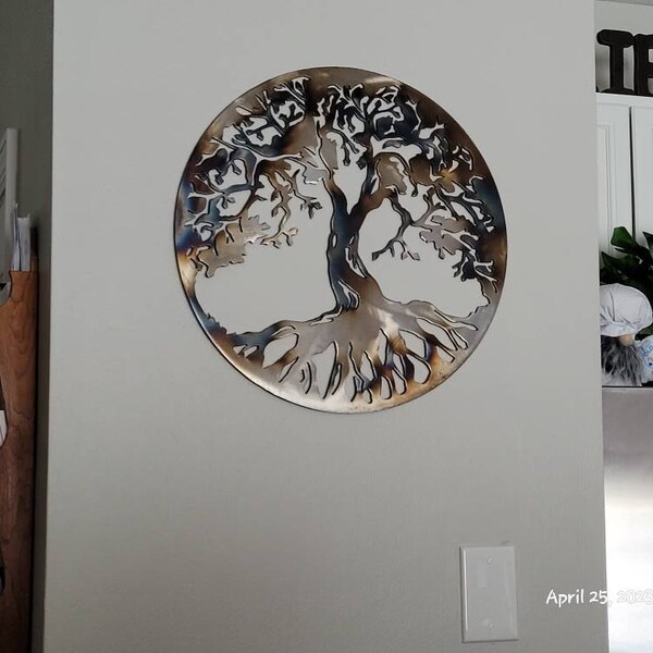 Tree of Life Metal Wall Art Wall Decor Metal Tree Round Tree Sign Cut ...