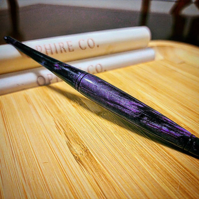 Birthstone Amethyst Crochet Hook Ergonomic Resin Crochet Hook Glitter Crochet  Hook Ophire Co 