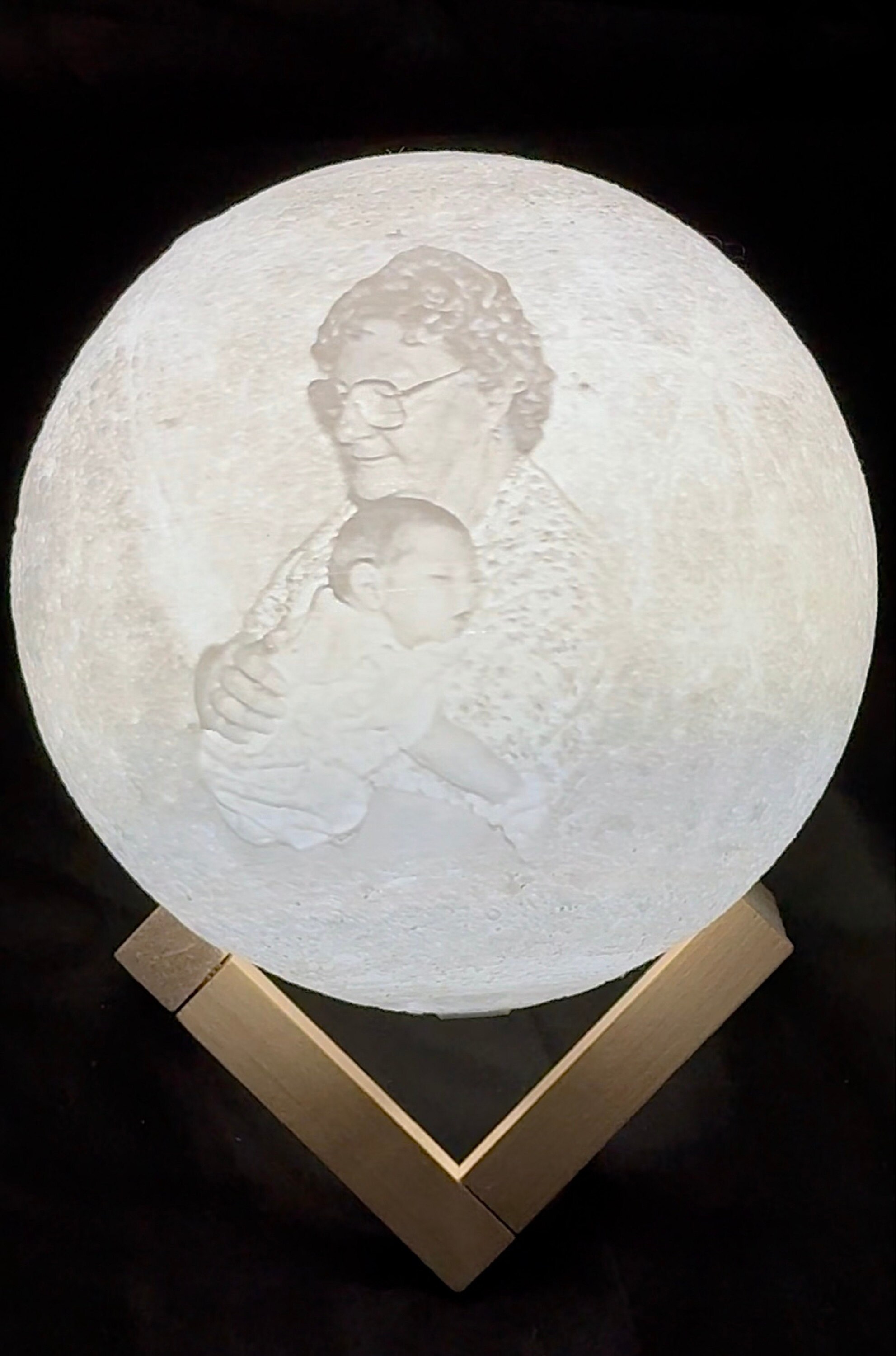 Personalized 3d Photo printed Lunar night Moon Lamp, Custom Photo Lunar Moon Lamp Night Light, Bedside lamp, Couples Gifts,Christmas Gift