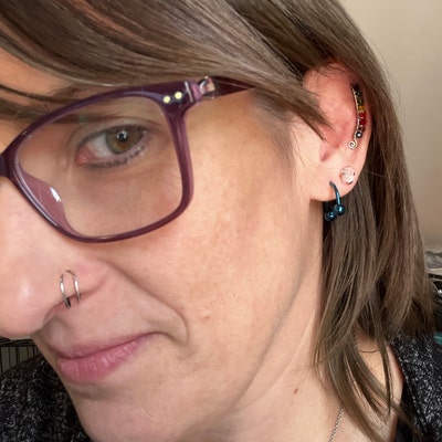 Bat Septum Ring Piece Unique Black Mustache Hoop Nose Ring Stud