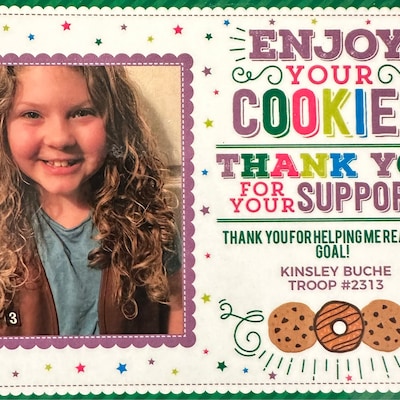 Scout Thank You Cards Printable Scout Cookies Thank You Notes Cookie ...