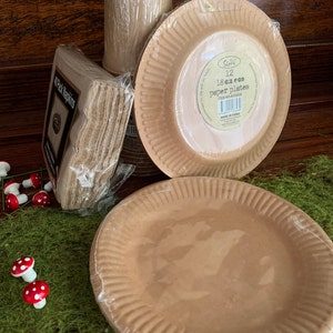 12 x platos de papel kraft, plato de fiesta de papel biodegradable tema de  bosque vajilla natural ecológico cartón reciclable fiesta natural -   México