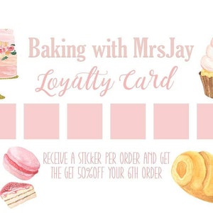 PERSONALISED LOYALTY CARDS 50 DOUGHNUT CAKE SHOP ICE CREAM CUPCAKE PRINTED