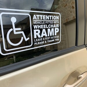Handicap Wheelchair Ramp Access Decal Disabled Car Decal Handicap Car ...