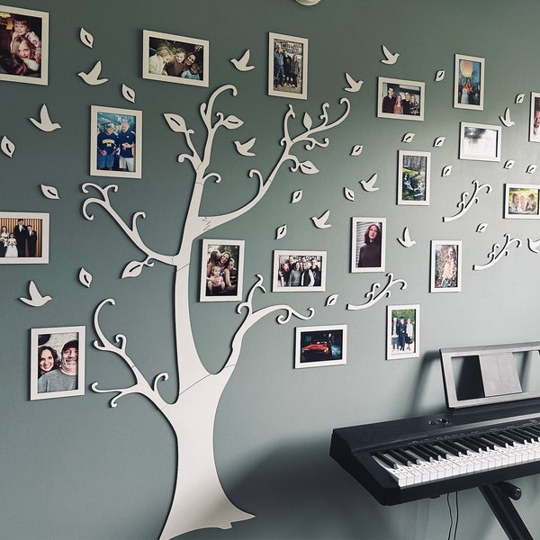 Family Tree Wooden Wall Art, Wall Decor, Include 20 Frame - Etsy