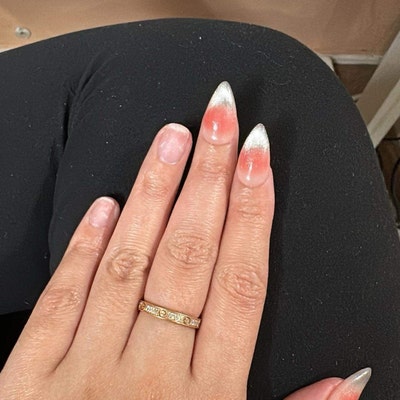 Ombre Red Hand Painted Nails /y2k Nails /custom Press on Nails/ Handmade Press on Nails/faux