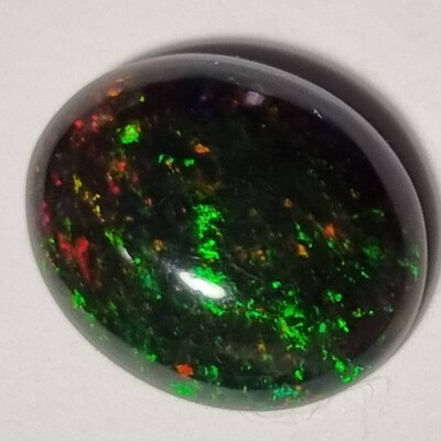 Opale Noire Naturelle D'Éthiopie Welo Fire - Cabochon Coussin 17x8 Mm - 3.60 Carats