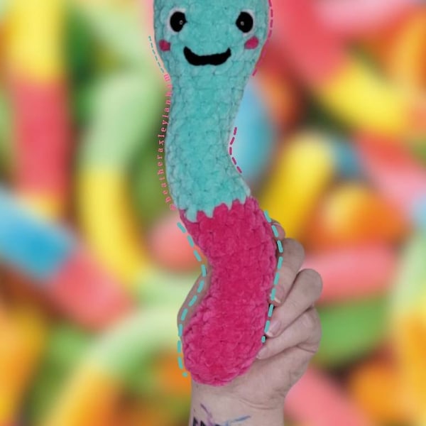 Emotional Support Gummy Worm Crochet Pattern - Etsy