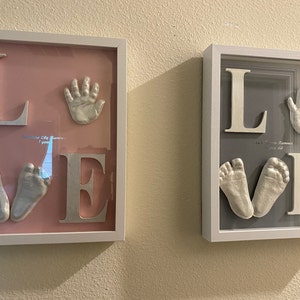 DIY Hand and Feet Casting Kit for Baby, LOVE Frame Nursery Decor