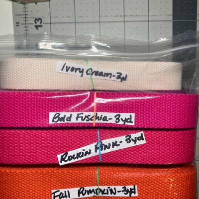 1 Inch Wide Cotton Webbing 25mm Colored Webbing by the Yard - Etsy