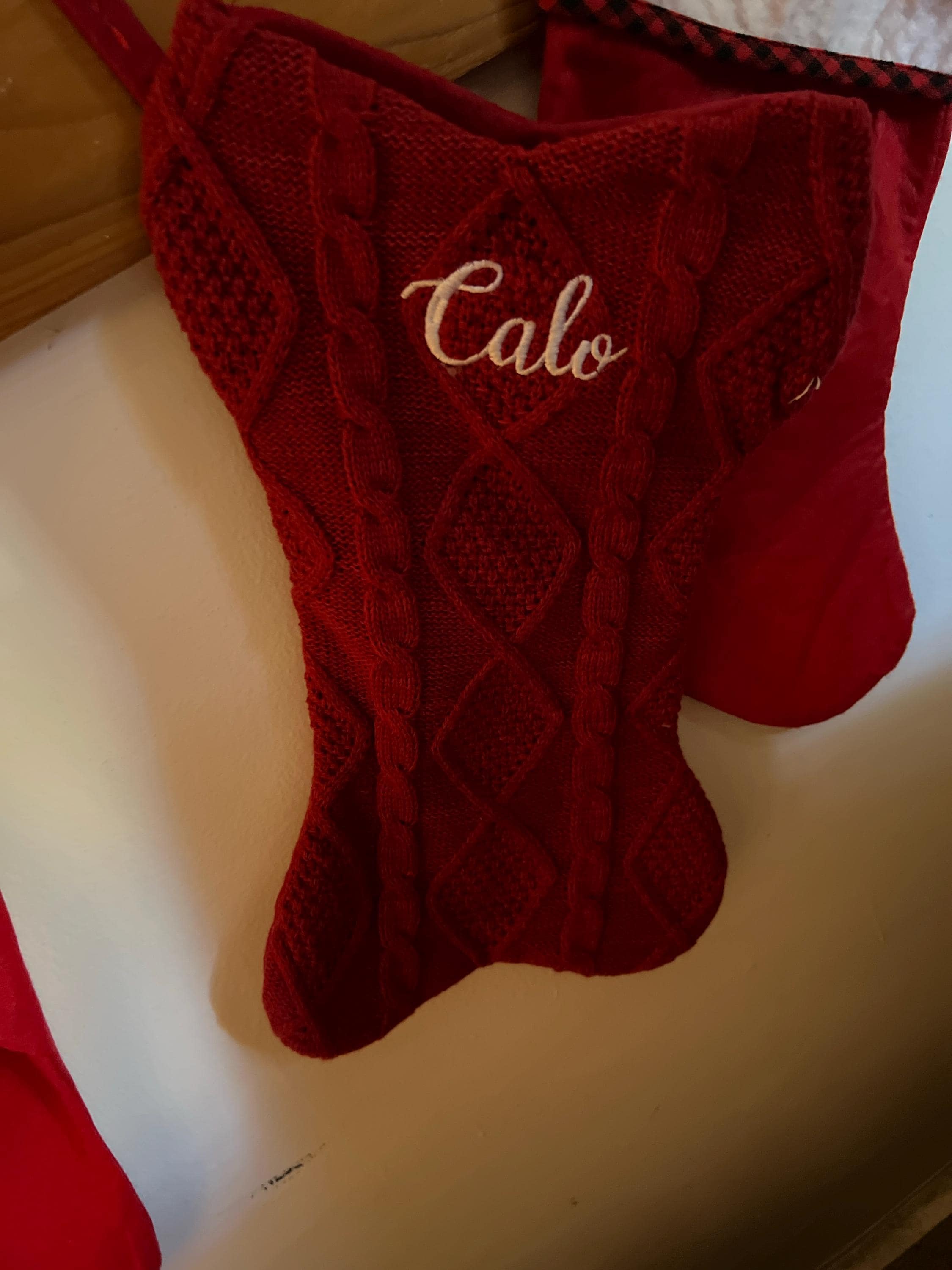 Personalized Dog Bone Christmas Stockings with Name, Bone Holiday Stocking for Dog, Christmas Dog Stocking,Embroidered Pet Stocking