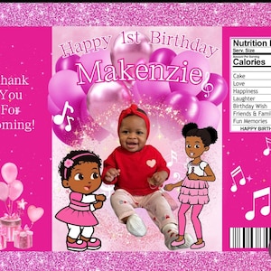 Custom Gracie’s corner birthday party supplies diy party decor Template Bundle custom chip bag juice personalized template water bottle