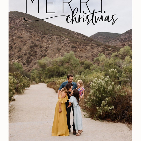 Photo Christmas Card : Merry &amp; Bright Chalkboard Custom Photo Holiday ...