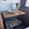 Modern Edge Wood Dog Crate Base, Walnut Stain, Safety Lip Secure Fit ... - Live Edge Dog Crate For Hot Summer