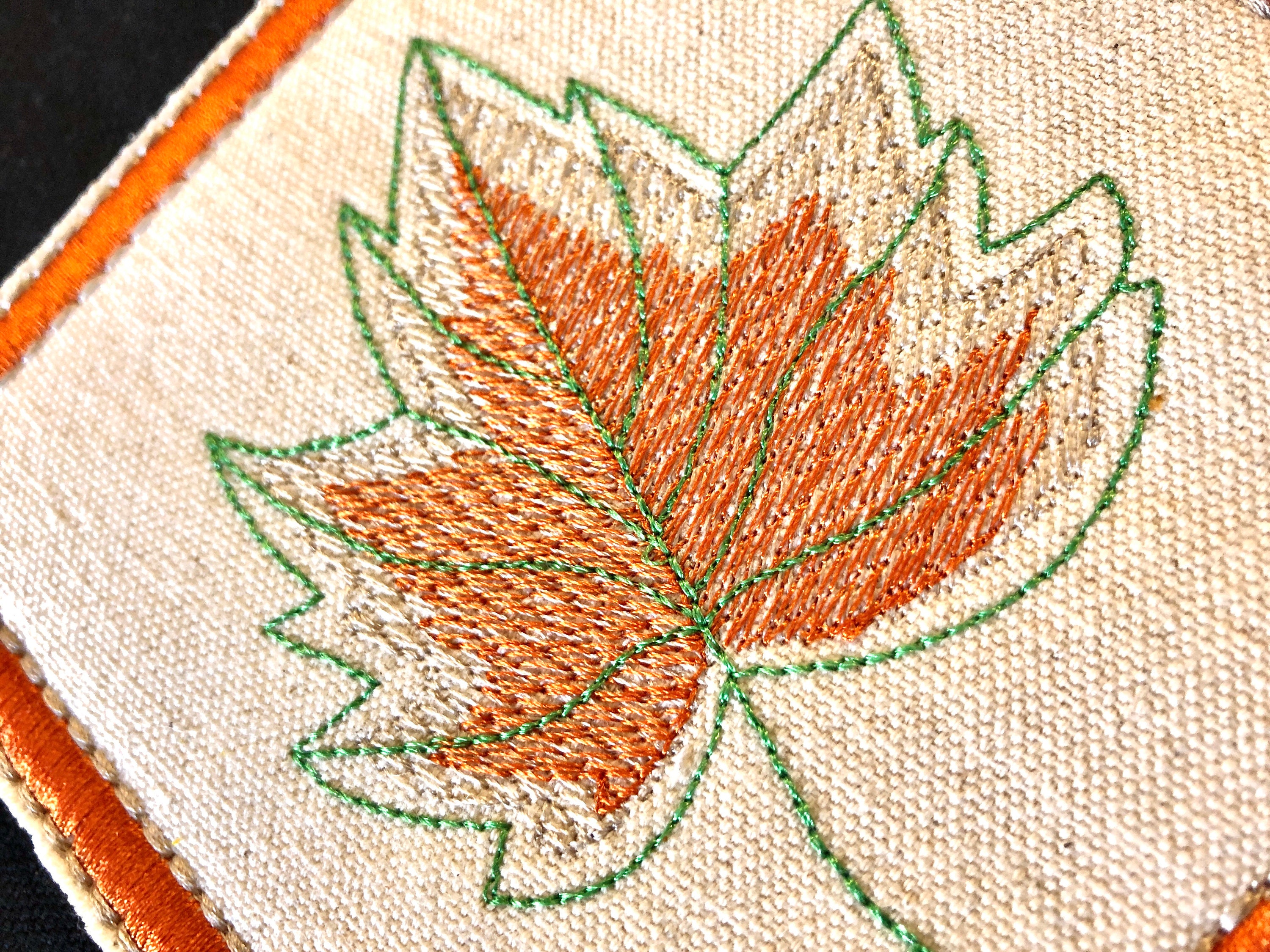 Customer photo for Autumn leaf - Embroidery design