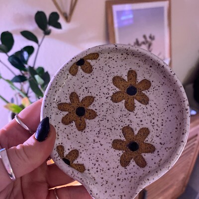 JarThenaAMCS 4.7inch Wildflower Spoon Rest Watercolor Floral