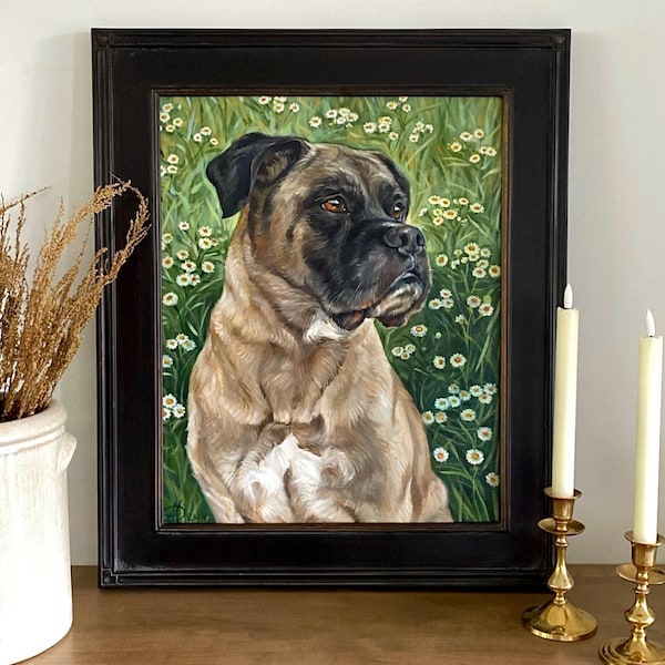 Custom Pet Portrait Oil Painting – Realistic Dog Canvas Art - Etsy