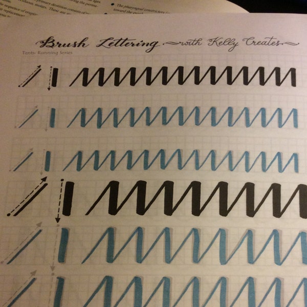 Watercolor Brush Lettering Alphabet & Drills Worksheets - Etsy