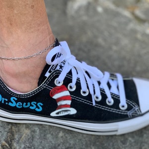 Converse Hand Painted Dr. Seuss the Cat in the Hat and Thing - Etsy Converse Hand Painted Dr. Seuss the Cat in the Hat and Thing - Etsy