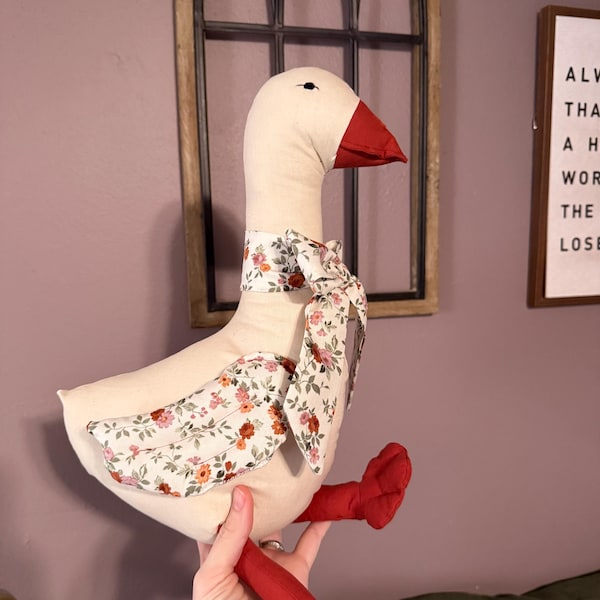 Goose Rag Doll Sewing Pattern: Ruffle Collar & Bow (PDF Digital ...
