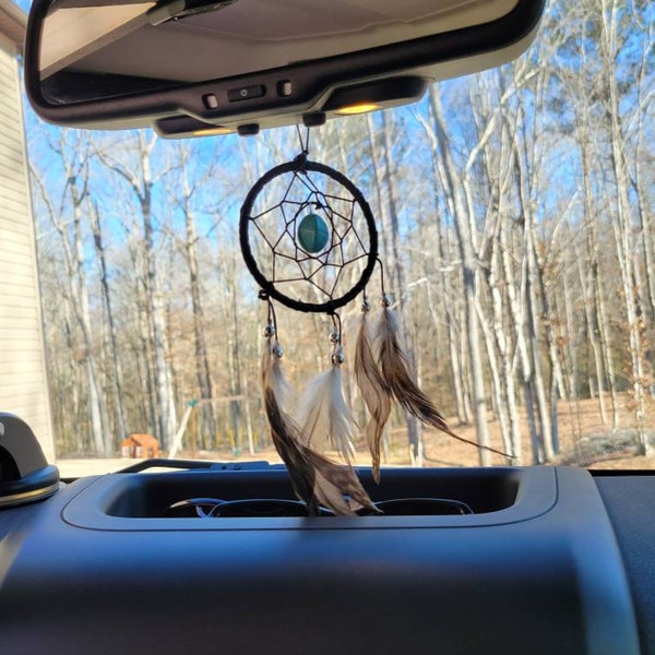 Brown Boho Peacock Dream Catcher Feather Car Sun Shade