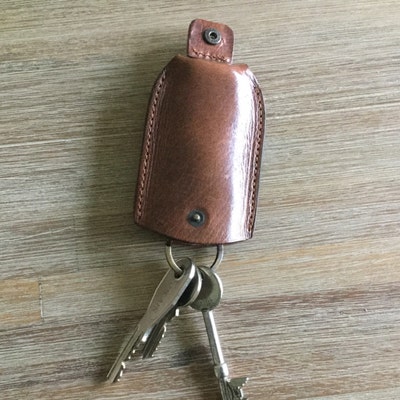 Leather Key Holder With Pull Strap, Keychain, Key Pouch, Handmade Key ...