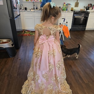 Baby Girl Dress. Pink Gold. Sparkle Gold Lace. for Special Occasion, High  Low, Princess Gown, Couture Gown. - Etsy