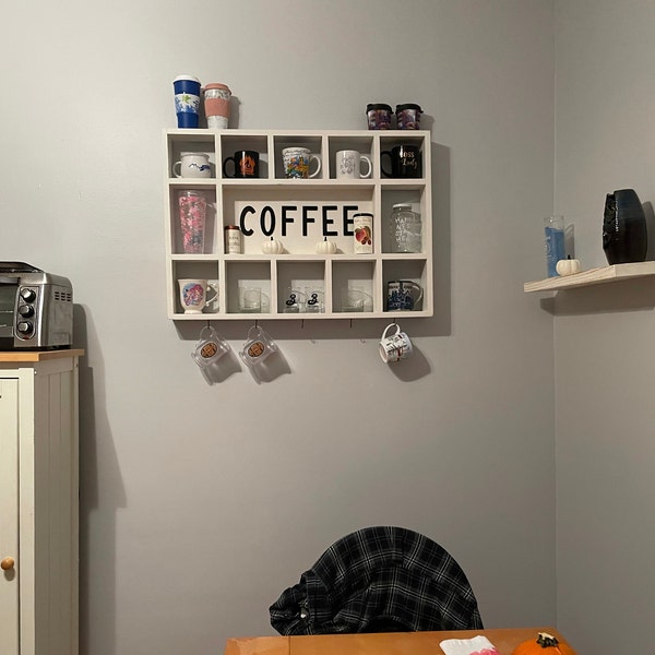 Wall Mounted Coffee/tea/mate Mugs Rack. Coffee Cup Holder. Tea Rack ...